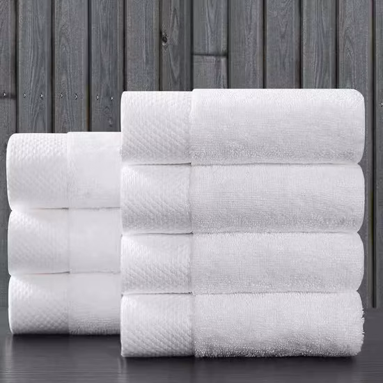 High Quality Custom Logo Embroidery Organic 100 Cotton White Hilton Bathroom Hotel Towel Sets Luxury Hotel Hand Face Bath Washing Towels