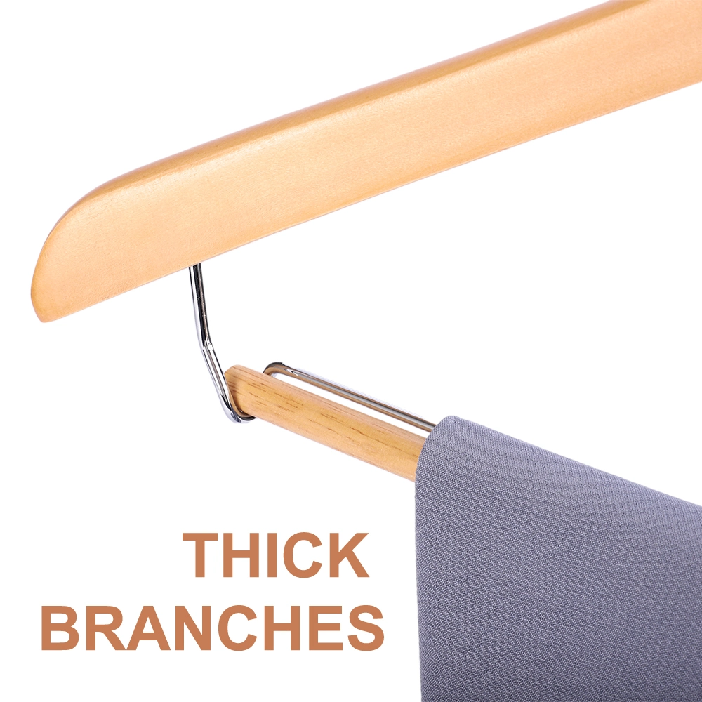 Wholesale Hotel Anti-Slip Wooden Clothes Hangers for Suits (M1013T-1)