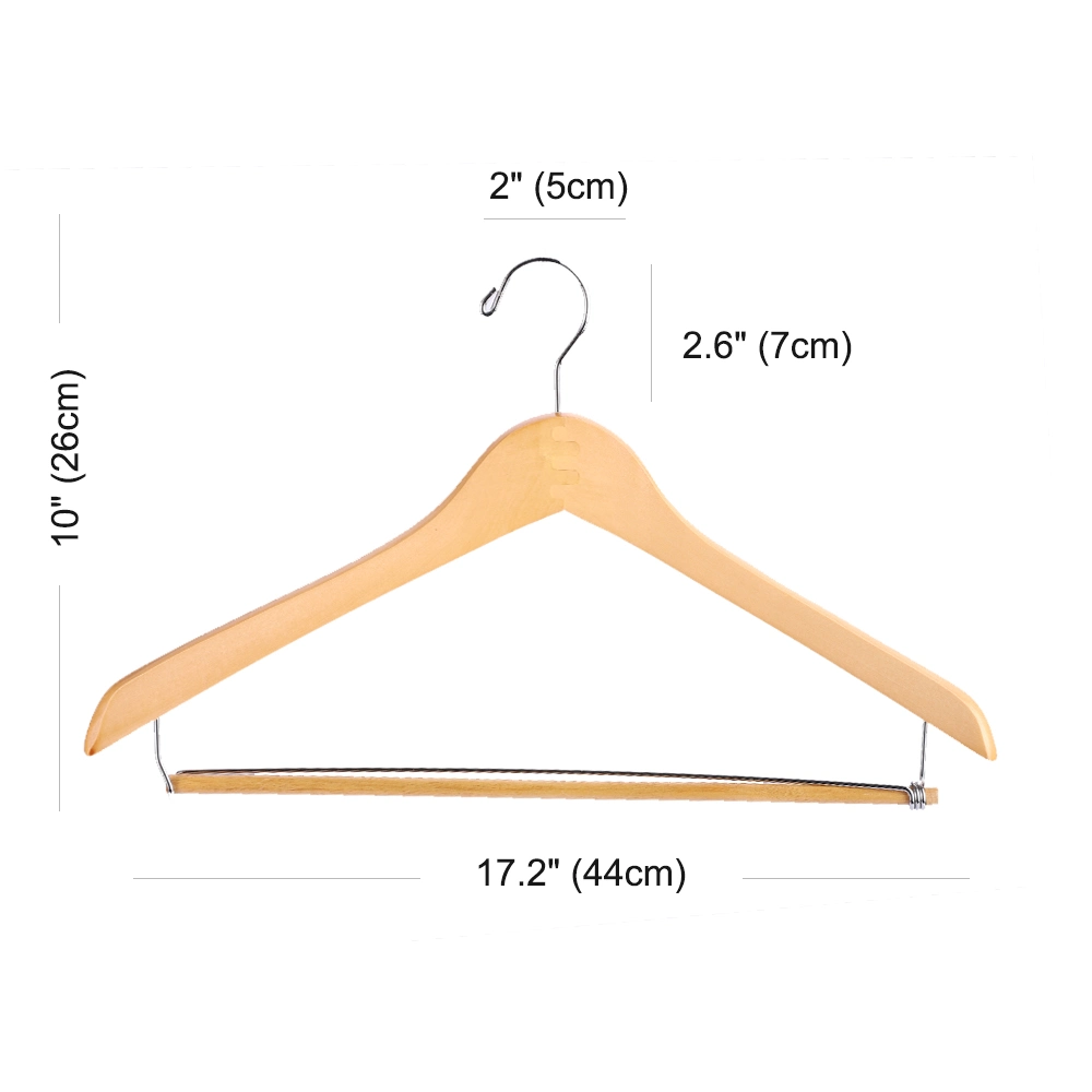 Wholesale Hotel Anti-Slip Wooden Clothes Hangers for Suits (M1013T-1)