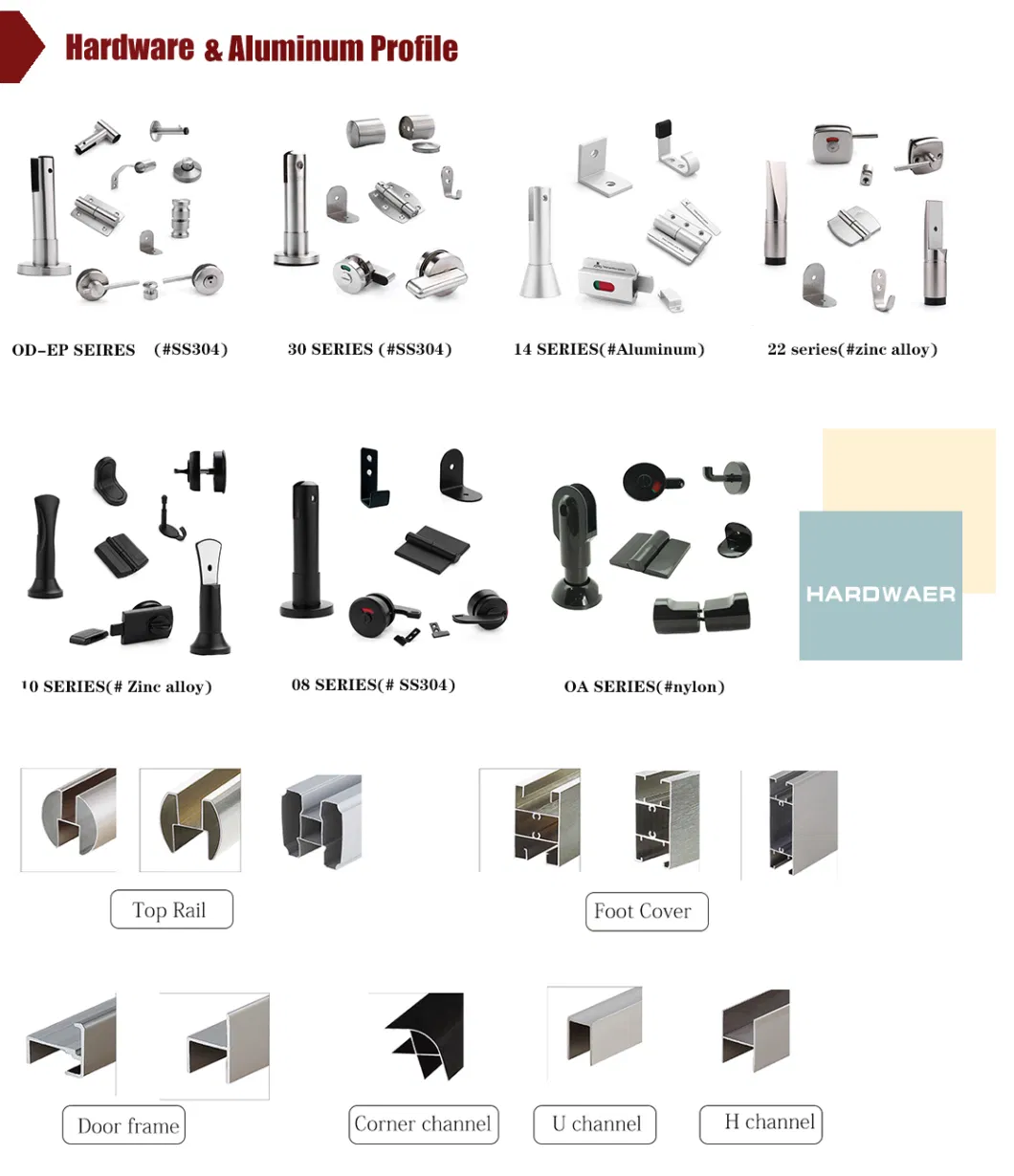 Five-Star high End Hotel Toilet Partition Bathroom Accessory