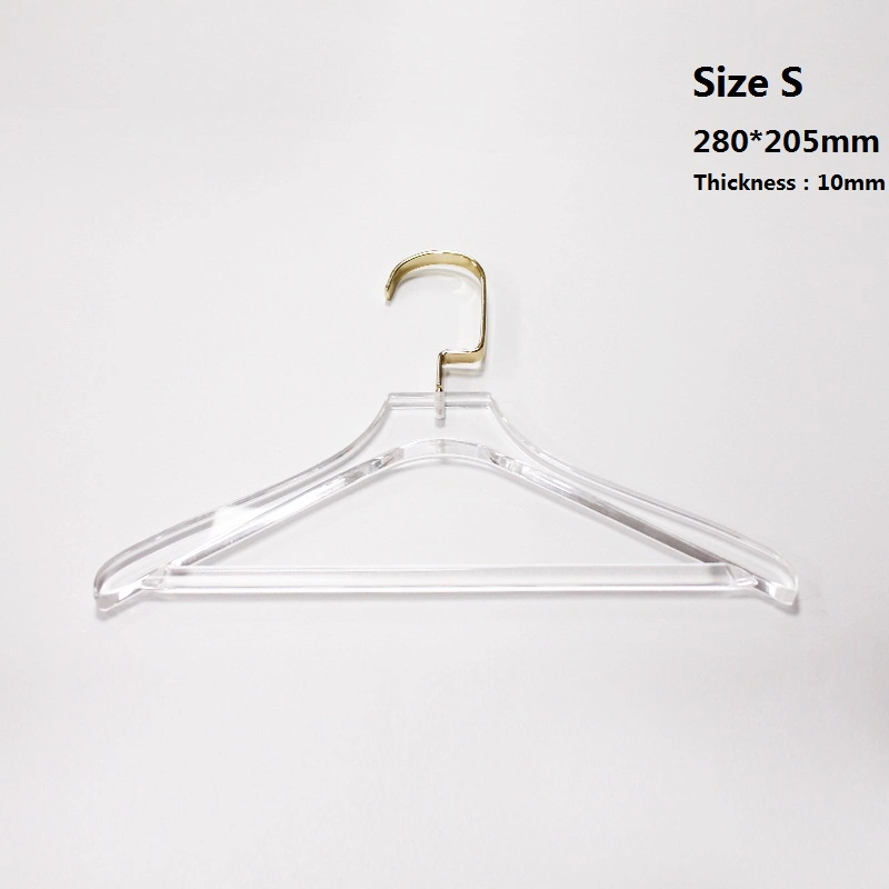 Custom Logo Clear Acrylic Clothes Hanger for Hotel/Garment Stores