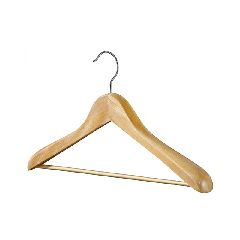 One-Stop Solution for Guest Rooms Original Color Wooden Clothes Hanger for Hotel